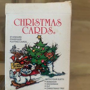 Christmas Cards Standard Poker Size Playing Card Deck Complete Vintage 1986